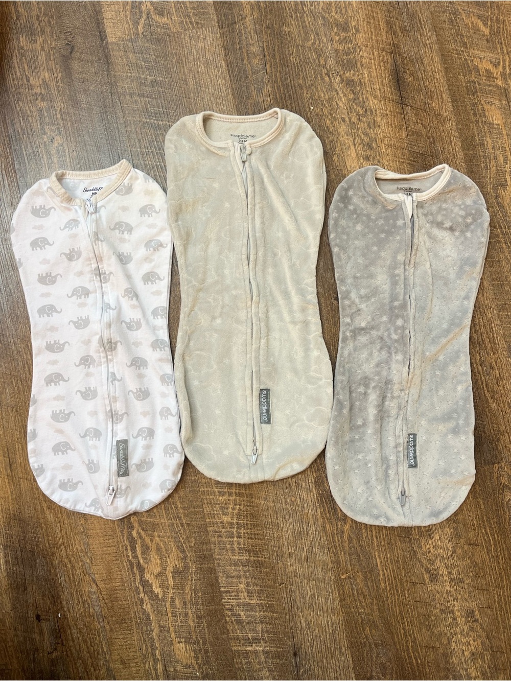 SwaddleMe Neutral Gray & Cream Infant Swaddles - 3 Pack 0-2m and NB